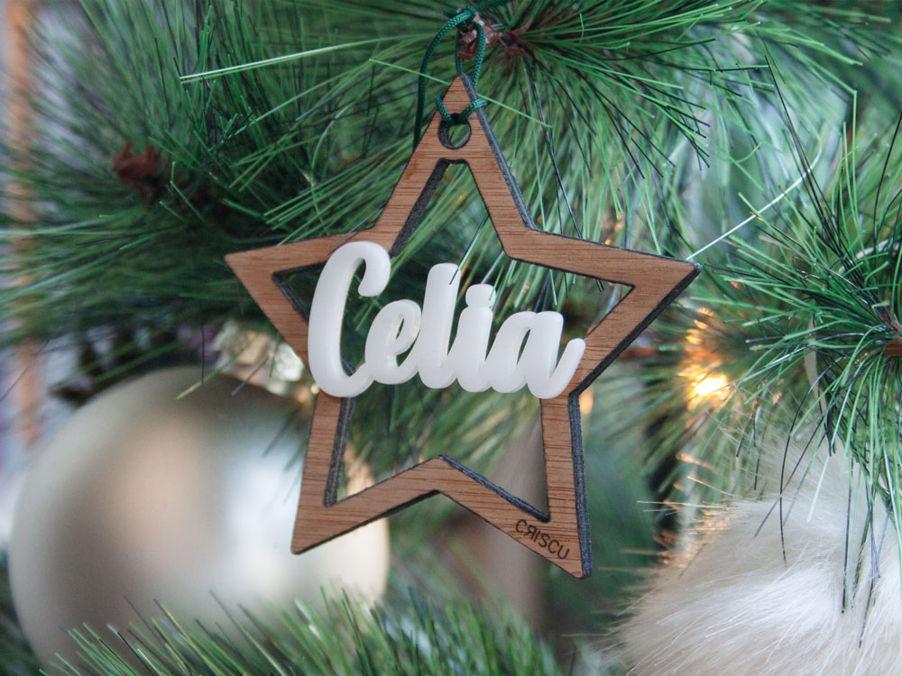 Bola de navidad Estrella silueta - Imagen 4